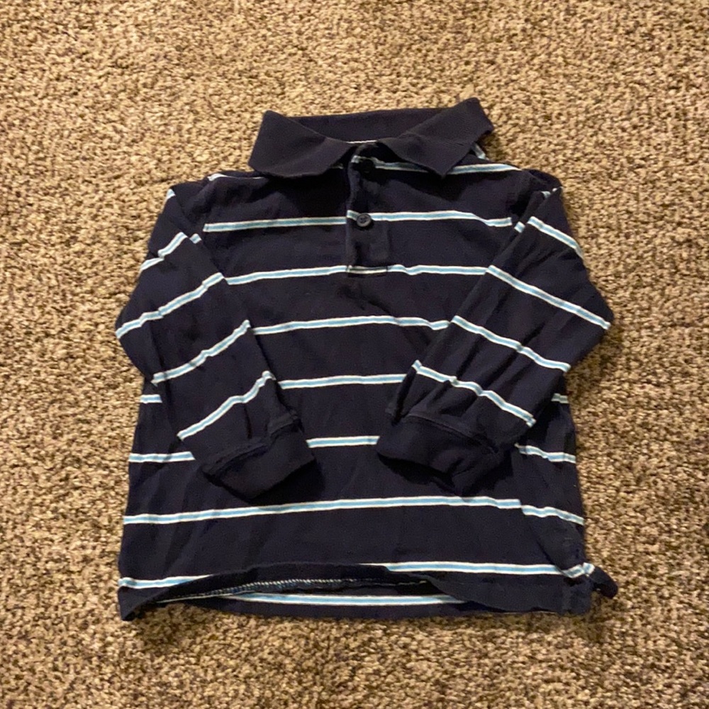 Blue striped long sleeve shirt